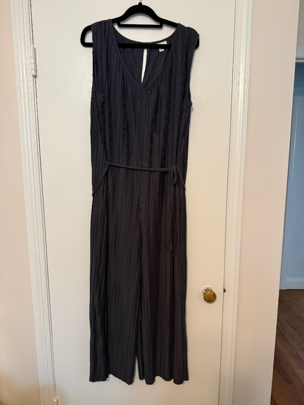 Blue-Gray Tie Waist J. Jill (pureJill) Jumpsuit Size L curvy fit